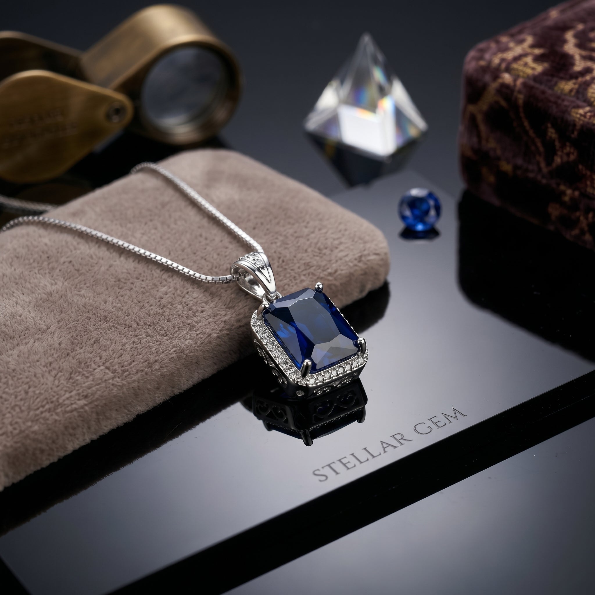 Square Zircon Studded Pendent