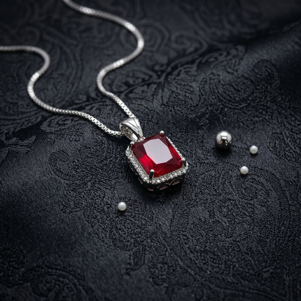 Square Zircon Studded Pendent