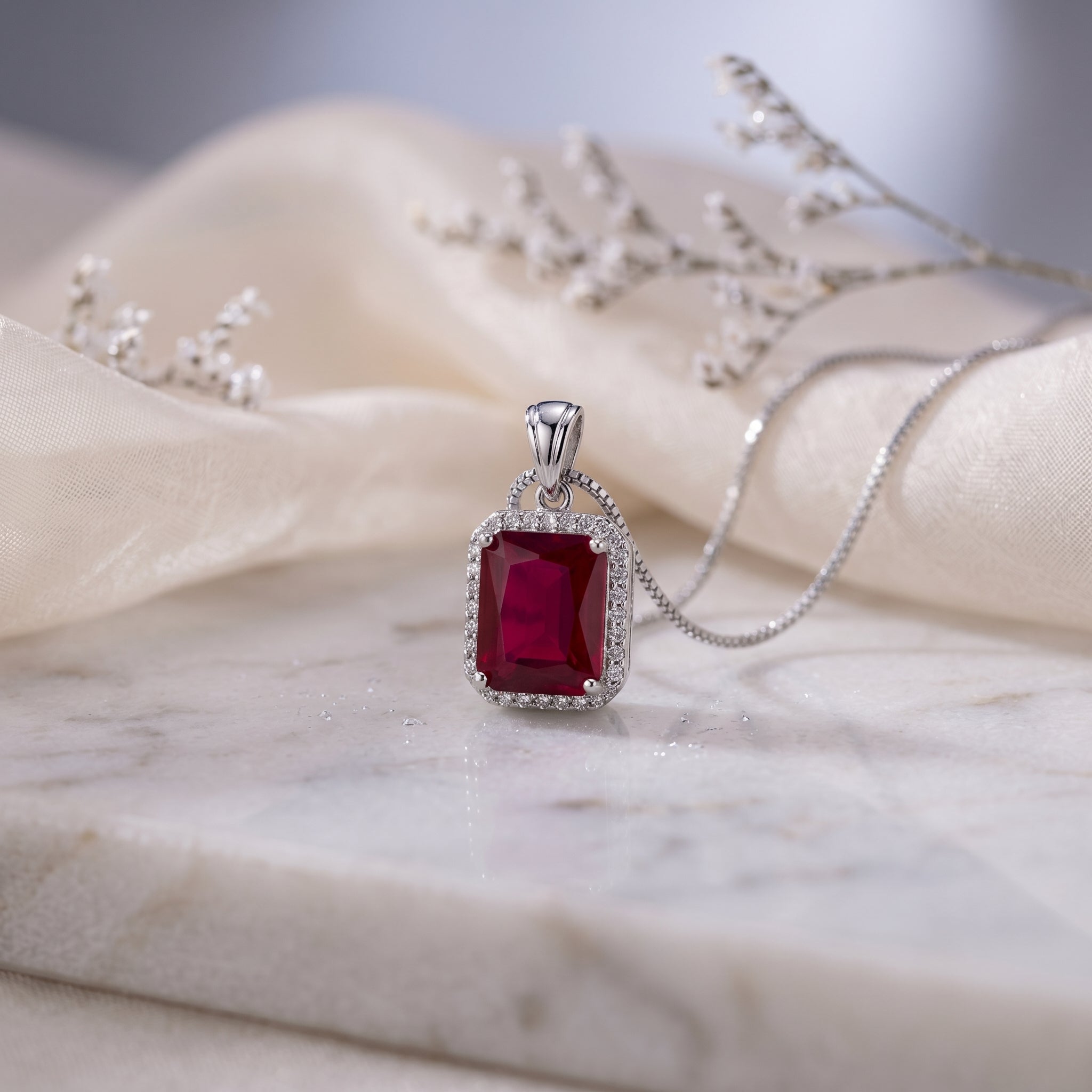 Square Zircon Studded Pendent