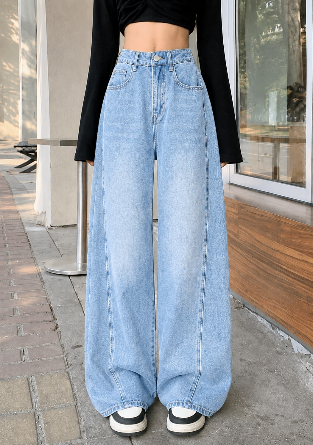 Light Blue Wide-Leg Jeans