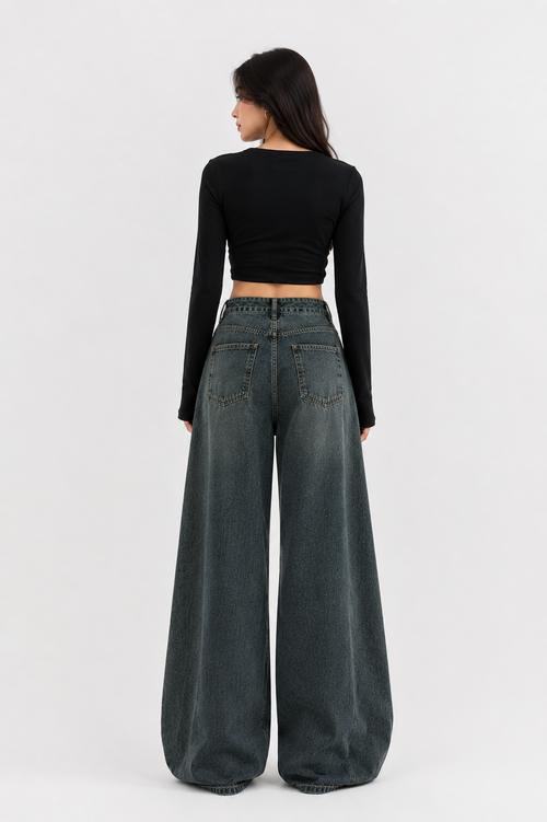 Light Blue Wide-Leg Jeans