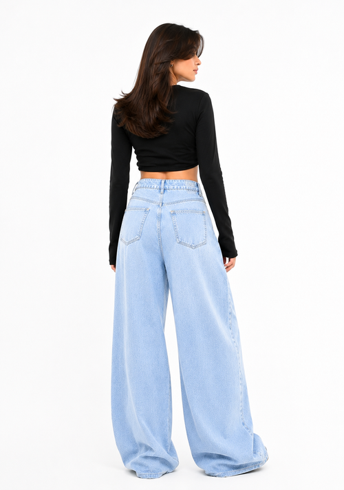Light Blue Wide-Leg Jeans